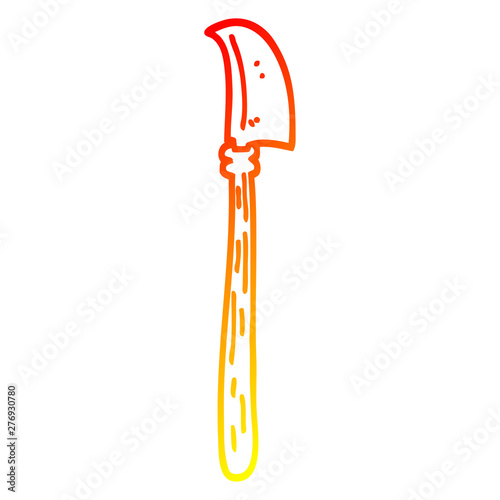warm gradient line drawing cartoon dagger