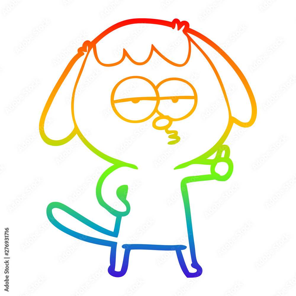 rainbow gradient line drawing cartoon bored dog rainbow gradient line drawing cartoon bored dog