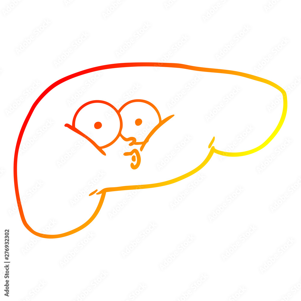 warm gradient line drawing cartoon curious liver warm gradient line drawing cartoon curious liver