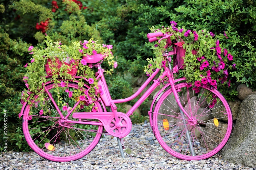old bicycle with flowers