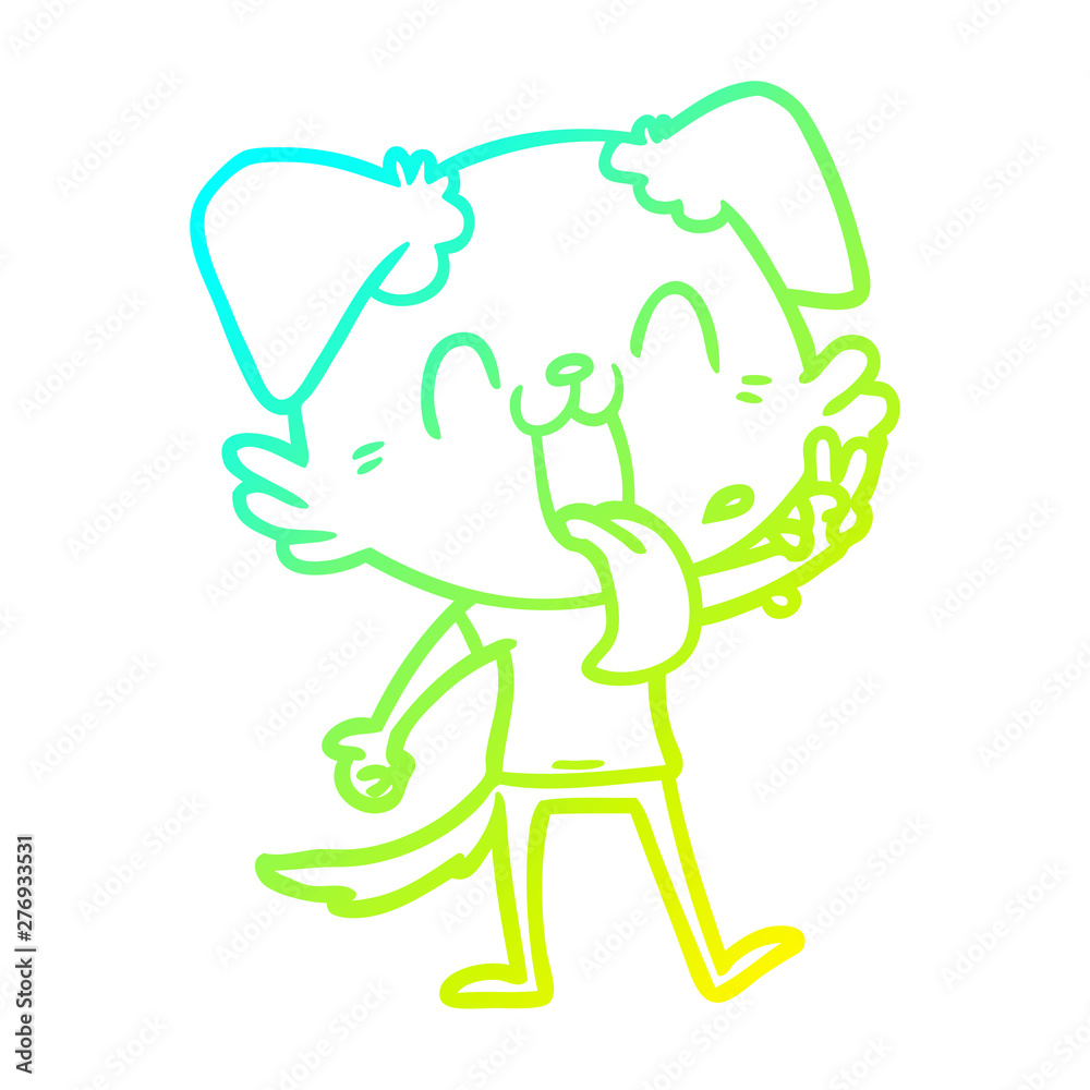 cold gradient line drawing cartoon panting dog cold gradient line drawing cartoon panting dog
