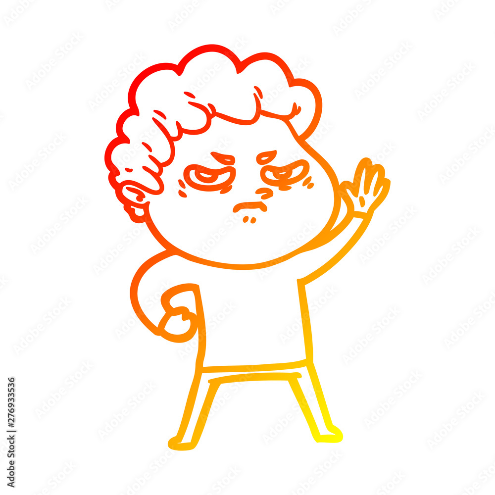 warm gradient line drawing cartoon angry man warm gradient line drawing cartoon angry man