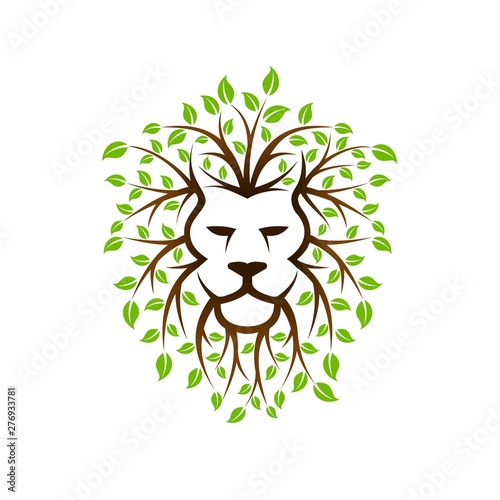 Lion logo formed a tree