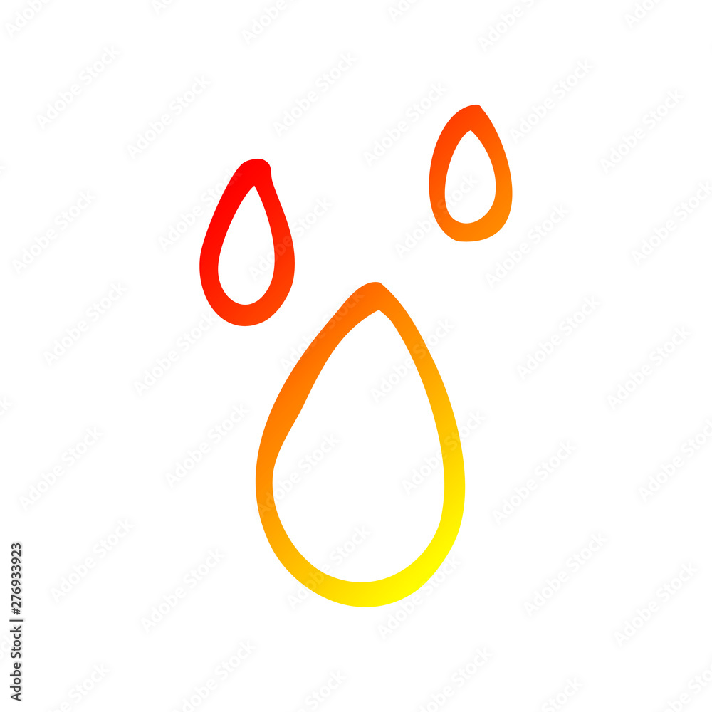 warm gradient line drawing cartoon water drips