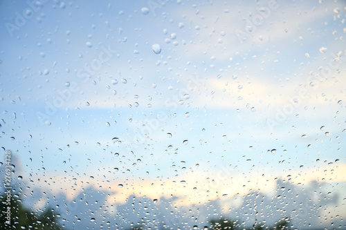 abstract drops glass background / texture fog rain, seasonal background, clear glass with water