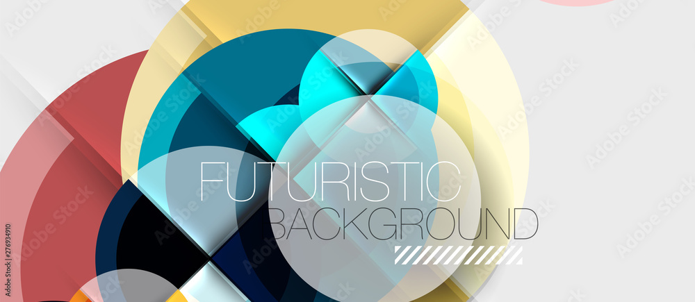 Fototapeta premium Geometric design abstract background - circles