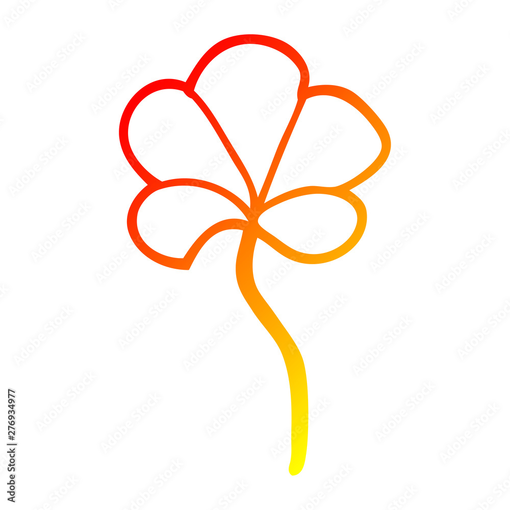 warm gradient line drawing cartoon leaf warm gradient line drawing cartoon leaf