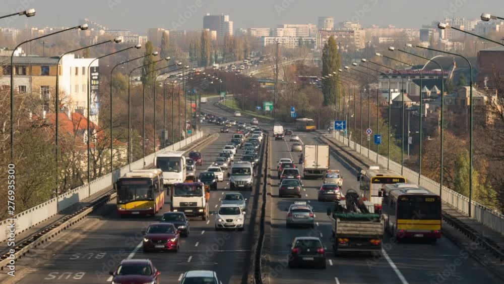 Time lapse of street traffic in Warsaw. Time lapse of street traffic in Warsaw.