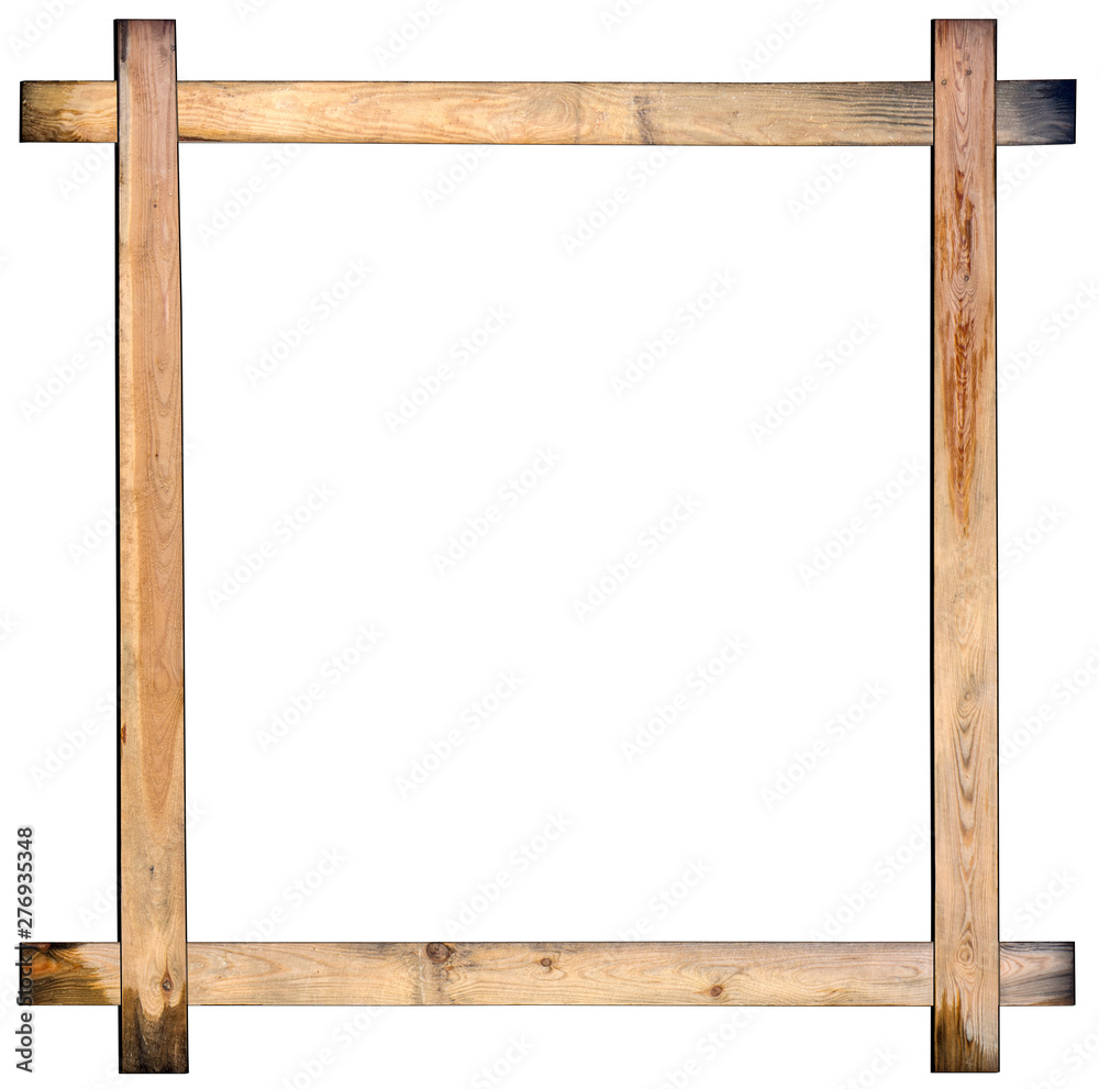 Wood frame or photo frame isolated on white background.
