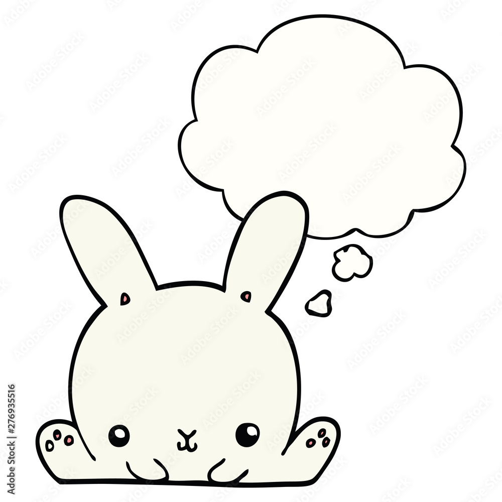 cartoon rabbit and thought bubble cartoon rabbit and thought bubble