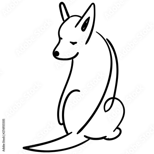 Dog line drawing Great Dane. Can be used as pet shop logo or emblem of chinese new year 2018