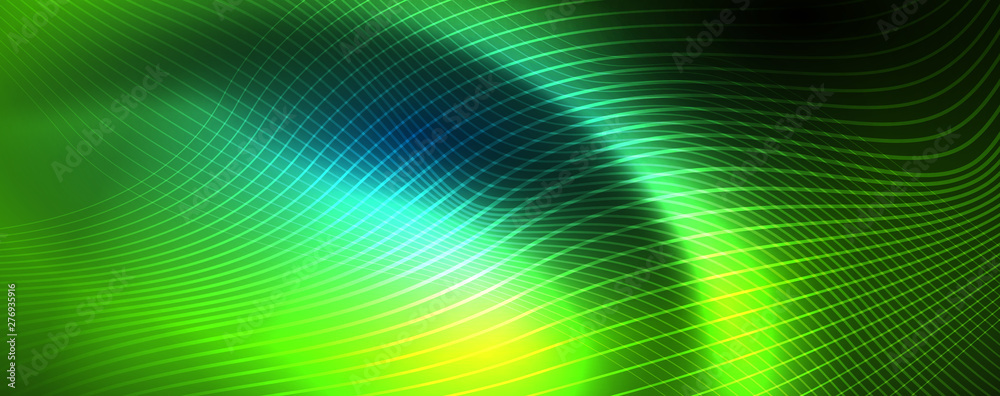 Smooth wave lines on blue neon color light background. Glowing abstract wave on dark, shiny motion, magic space light Smooth wave lines on blue neon color light background. Glowing abstract wave on dark, shiny motion, magic space light