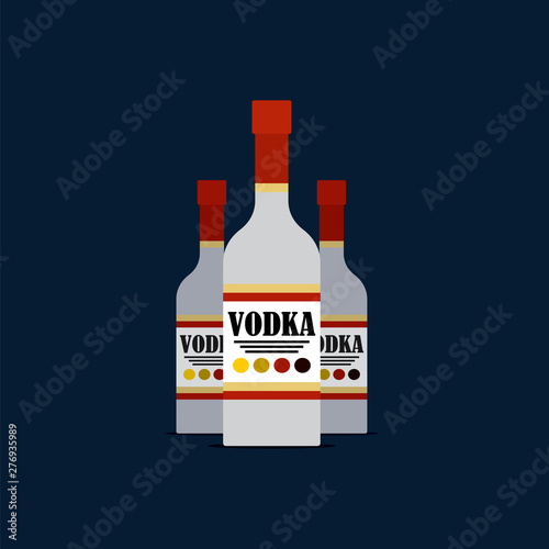  Vector illustration of a Vodka bottle 