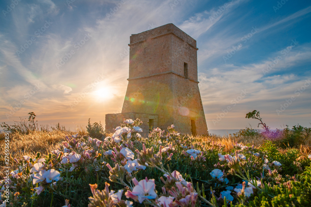 Malta. Lippija Tower. Maltese landmark. - obrazy, fototapety, plakaty 
