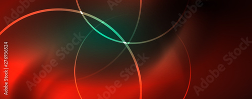 Shiny neon lines template - northern lights glowing blur lines. Futuristic style glow neon 80s disco club or night party techno template