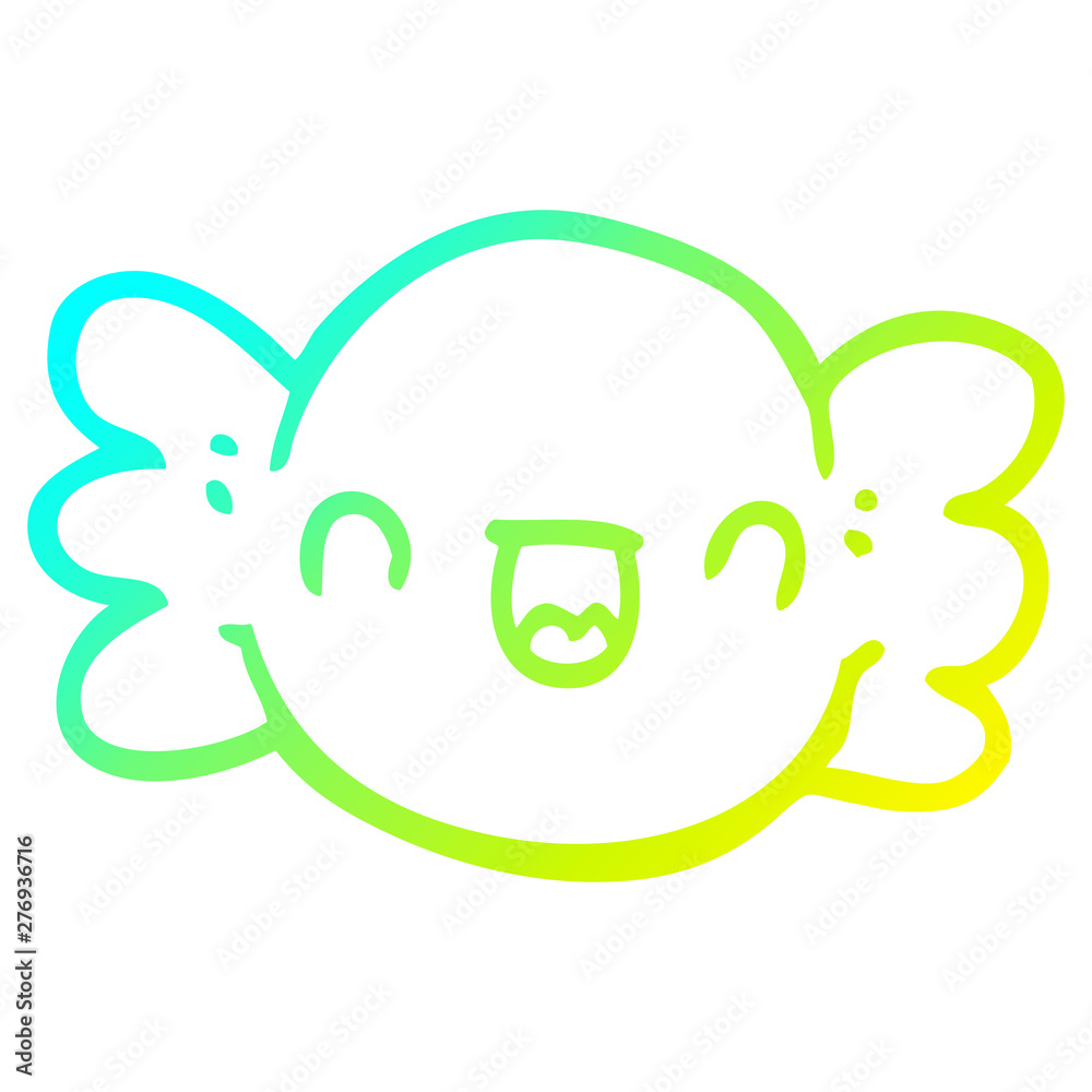 Obraz premium cold gradient line drawing cartoon wrapped candy