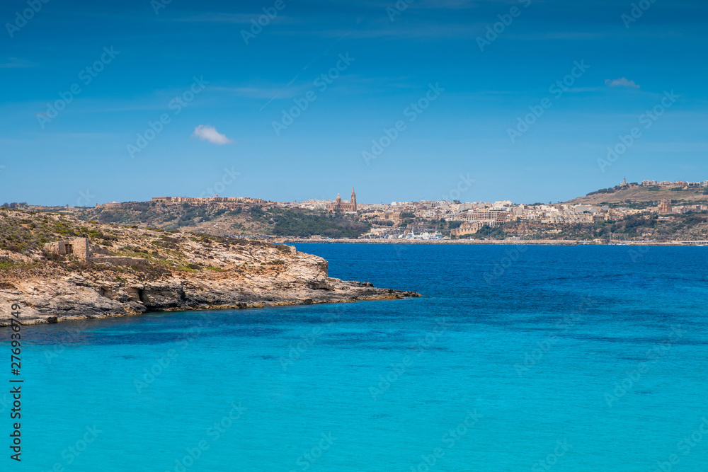 Malta. Blue lagoon. Tropical landscape