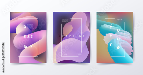Vivid color gradient shapes. Blurred vibrant set