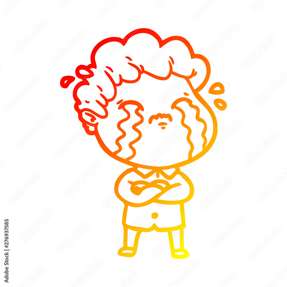 warm gradient line drawing cartoon man crying warm gradient line drawing cartoon man crying
