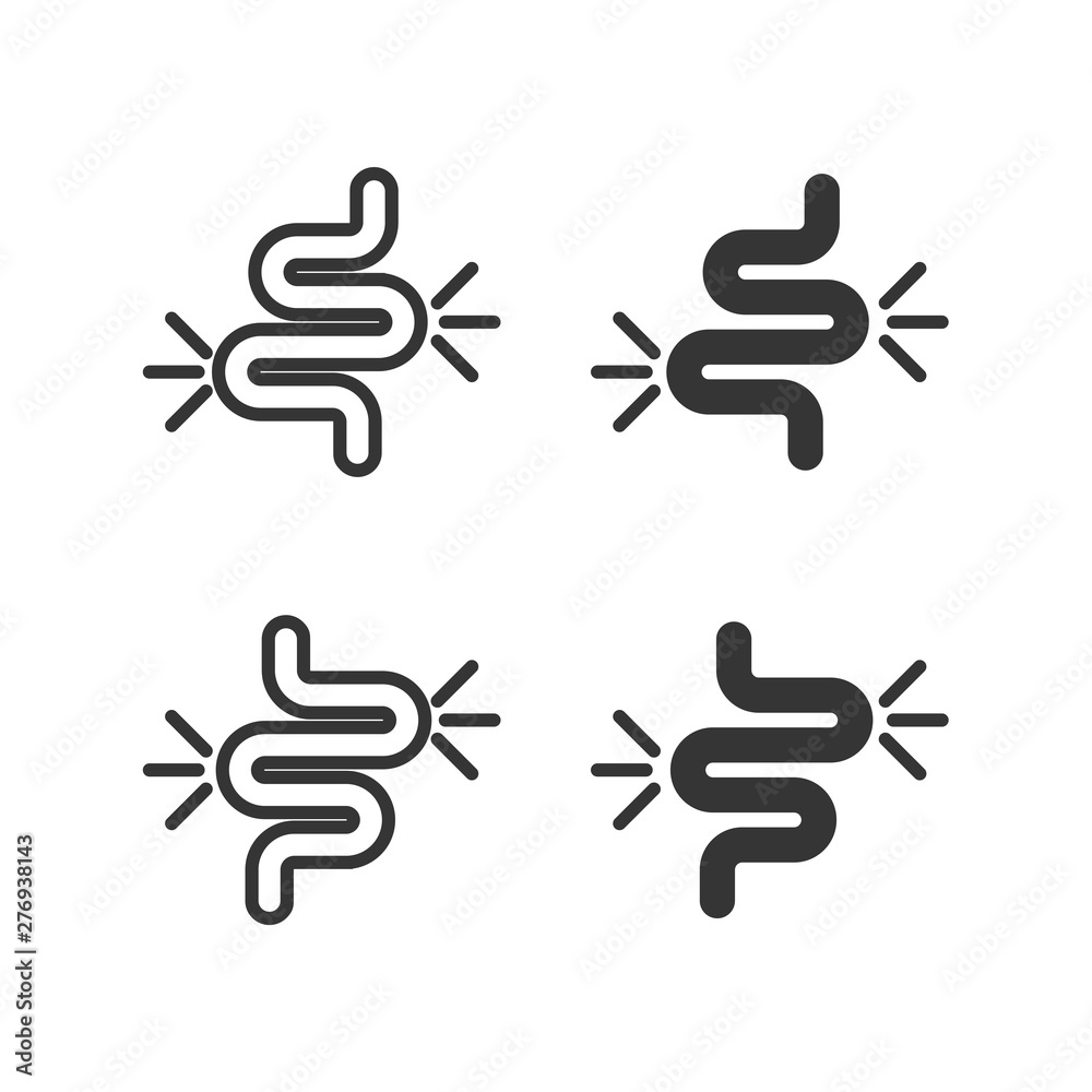 Intestine icon template black color editable. Gut constipation symbol vector sign isolated on white background. Simple logo vector illustration for graphic and web design.
