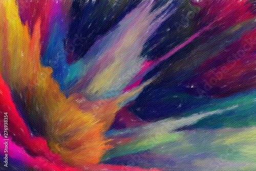 Wall poster print template. Abstract painting art. Hand drawn by dry brush of...