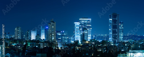 Ramat Gan And Bnei Brak Skyline At Night, Israel