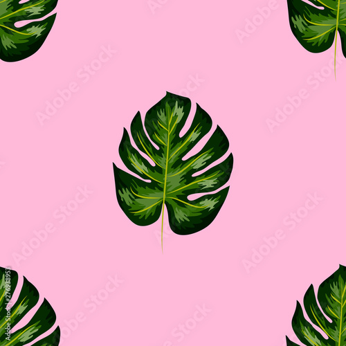 botanical seamless pattern with tropical leaves  hawaiian style print  wrapping paper