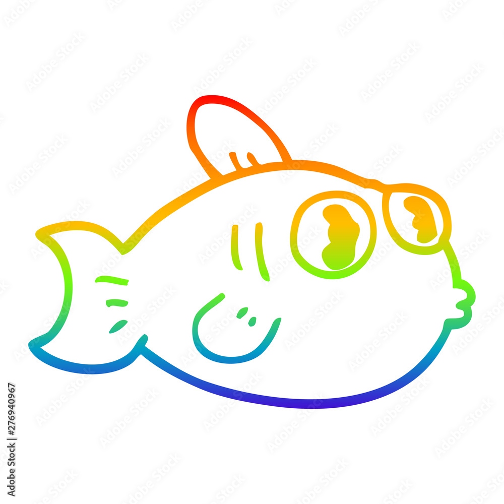 rainbow gradient line drawing cartoon fish rainbow gradient line drawing cartoon fish