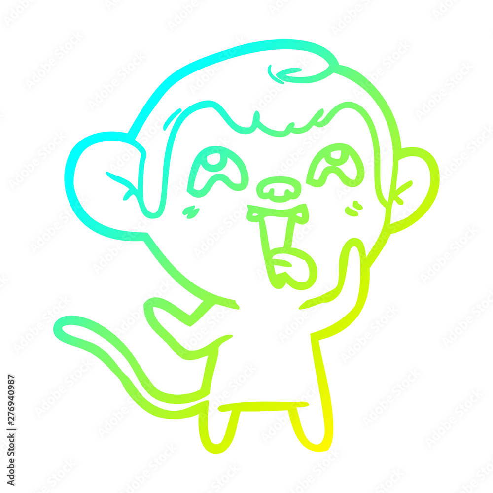 cold gradient line drawing crazy cartoon monkey cold gradient line drawing crazy cartoon monkey