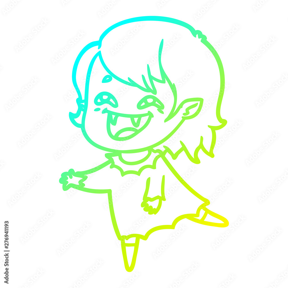 cold gradient line drawing cartoon laughing vampire girl cold gradient line drawing cartoon laughing vampire girl