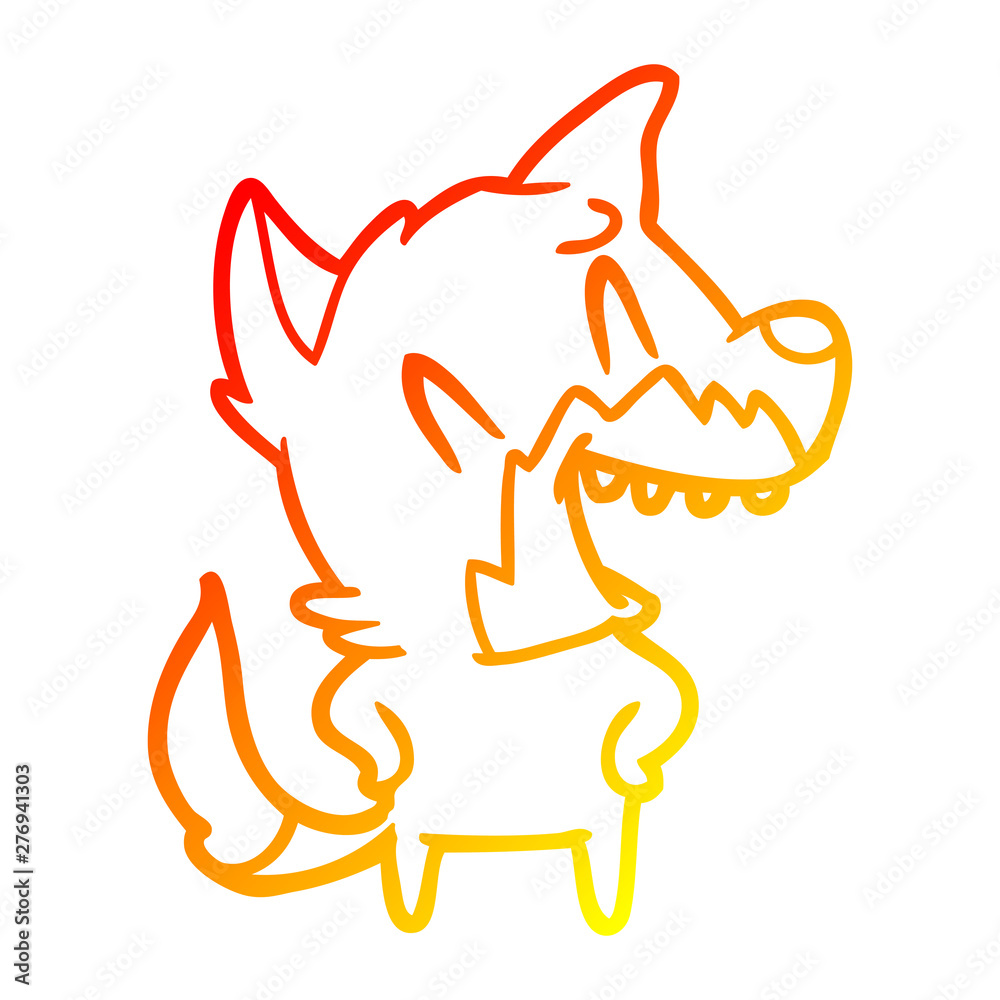warm gradient line drawing laughing fox cartoon warm gradient line drawing laughing fox cartoon