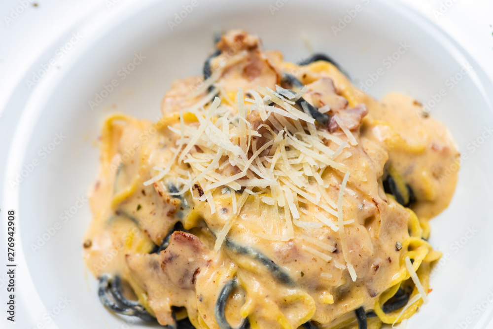 Italian homemade pasta with seafood