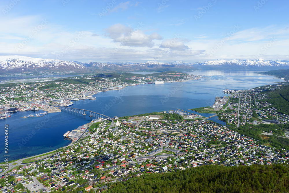 Panorama of the city of Tromso from height, Norway Panorama of the city of Tromso from height, Norway
