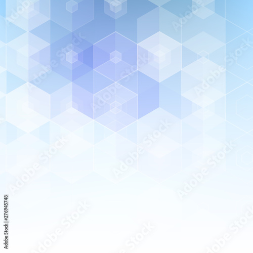  Abstract Geometric background, hexagons in blue shape design. Brochure template