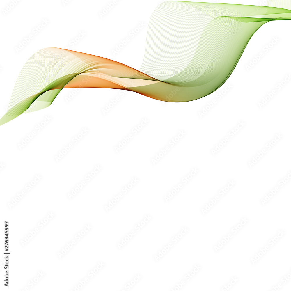 Vector orange-green smoky wave lines on abstract gray background Vector orange-green smoky wave lines on abstract gray background