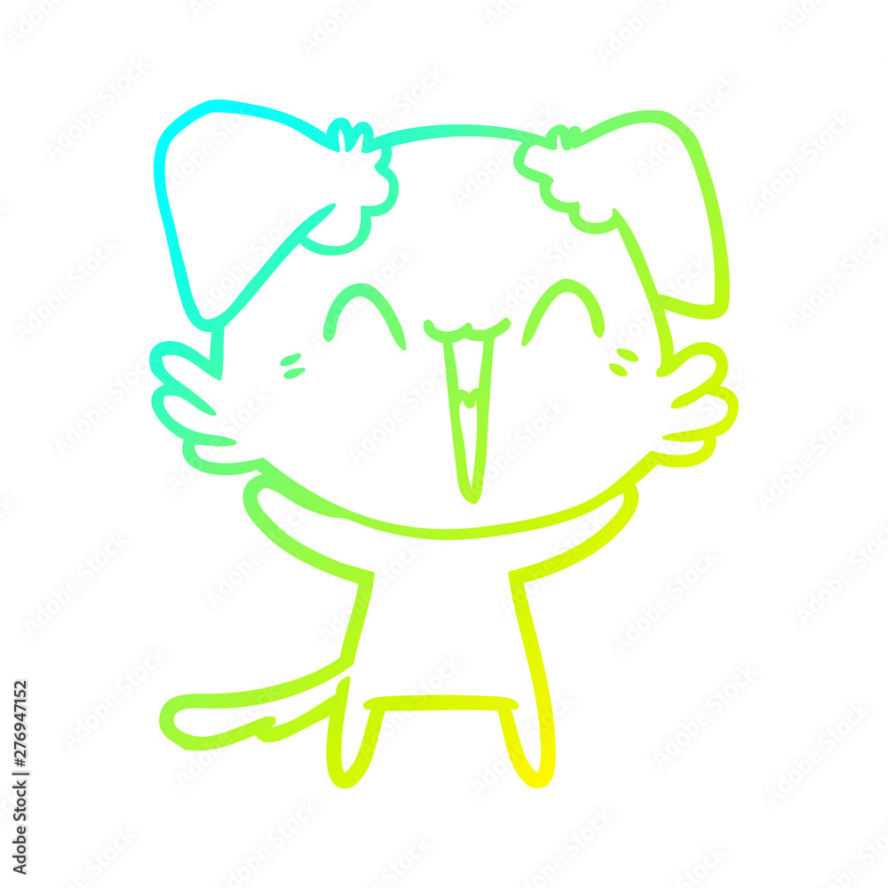cold gradient line drawing happy little dog cartoon cold gradient line drawing happy little dog cartoon