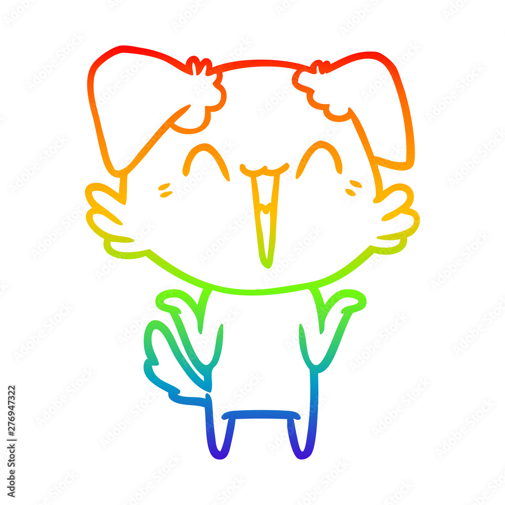 rainbow gradient line drawing happy little dog cartoon rainbow gradient line drawing happy little dog cartoon