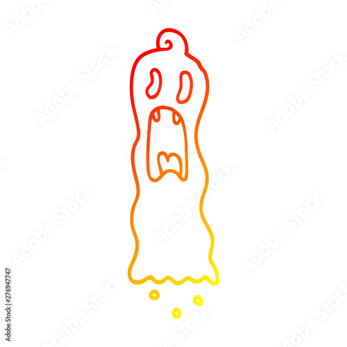 warm gradient line drawing cartoon spooky ghost