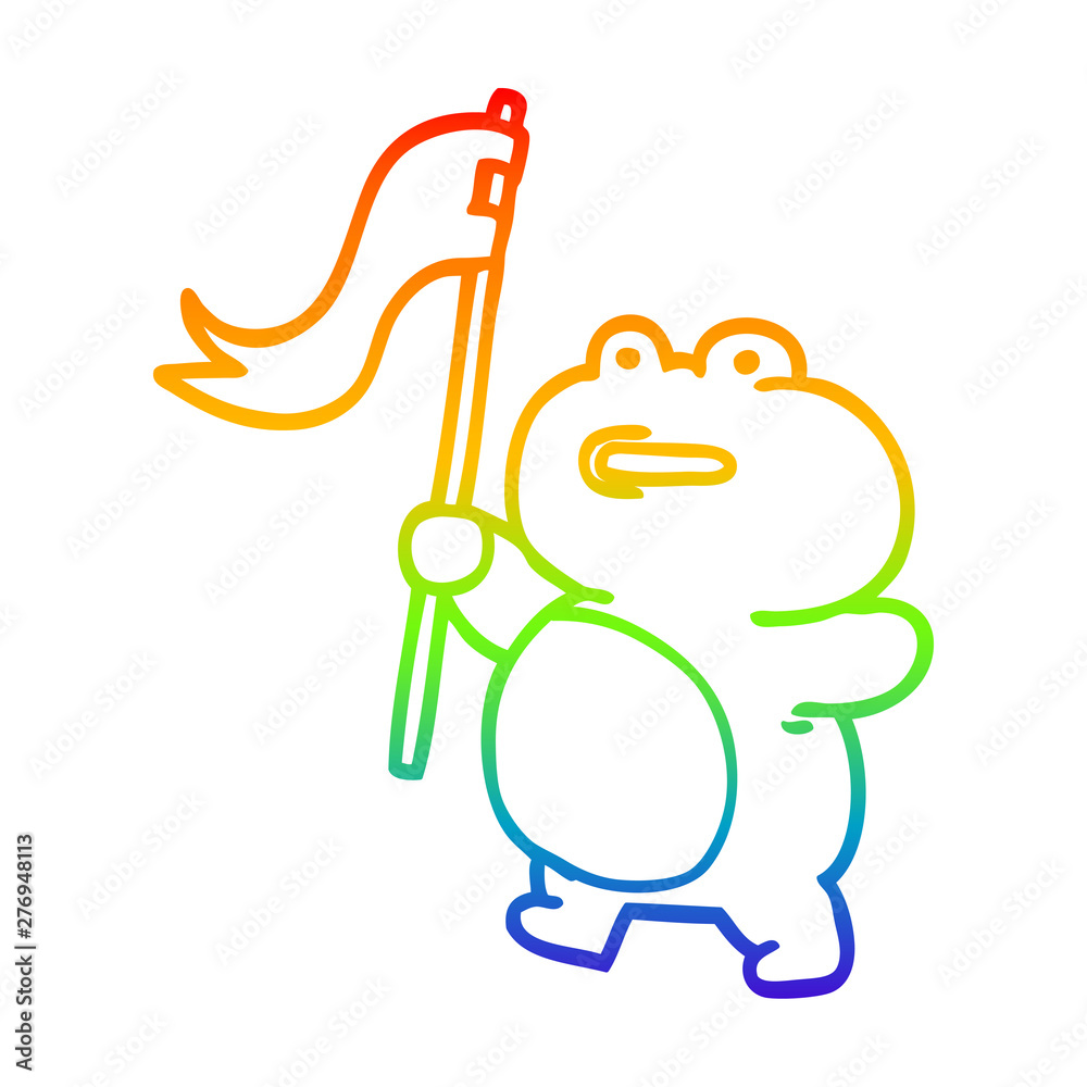 rainbow gradient line drawing cartoon frog rainbow gradient line drawing cartoon frog