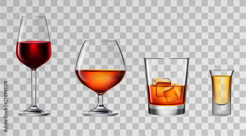 Vector illustration of alcohol glasses 