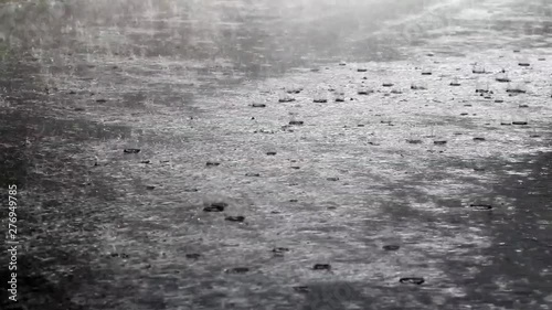 heavy rain forming huge puddles