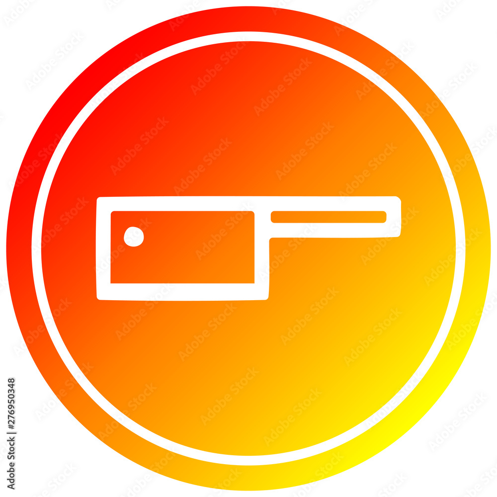 meat cleaver circular in hot gradient spectrum meat cleaver circular in hot gradient spectrum