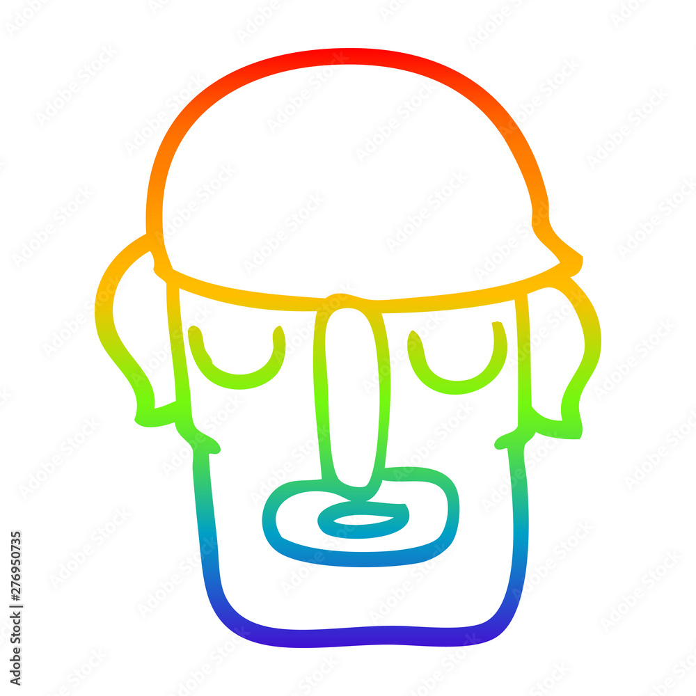 rainbow gradient line drawing cartoon male face rainbow gradient line drawing cartoon male face
