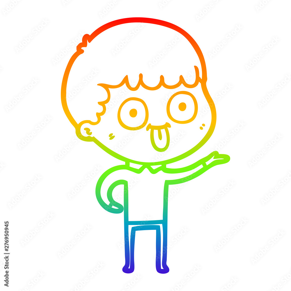 rainbow gradient line drawing cartoon man staring rainbow gradient line drawing cartoon man staring