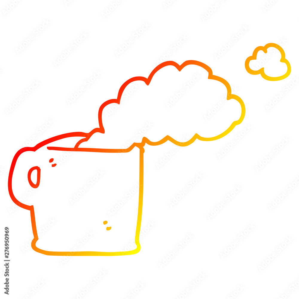 warm gradient line drawing cartoon hot coffee warm gradient line drawing cartoon hot coffee