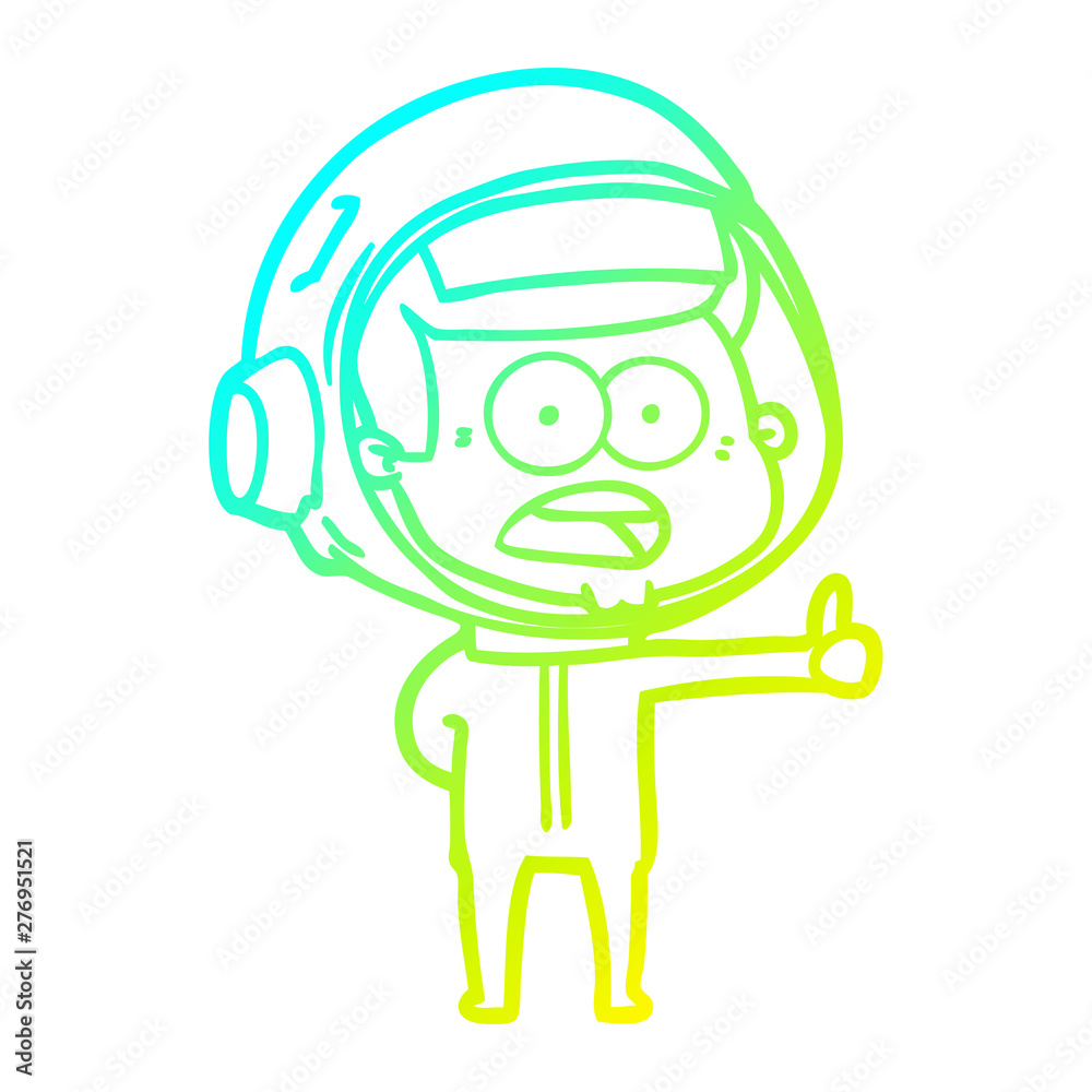 cold gradient line drawing cartoon surprised astronaut cold gradient line drawing cartoon surprised astronaut