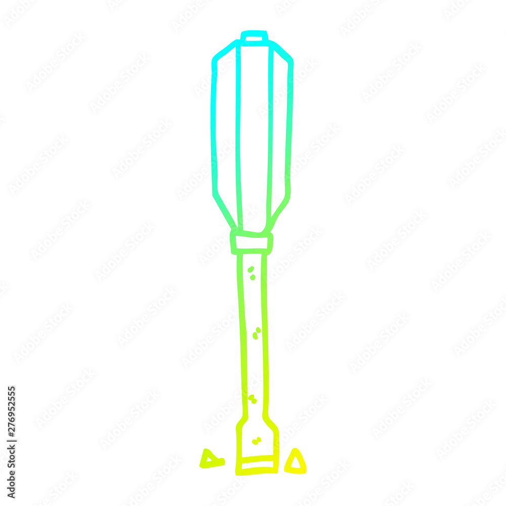 Fototapeta premium cold gradient line drawing cartyoon flat head