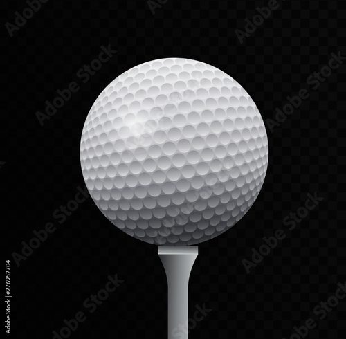 Vector illustration of gold ball isolated on transparent background.