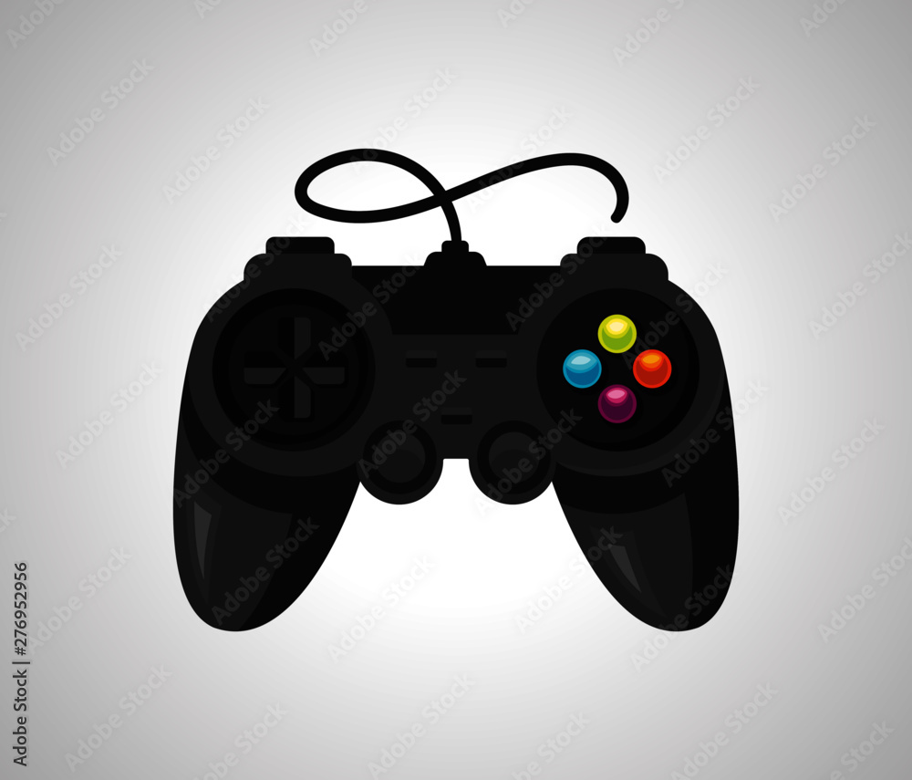 Joystick for video games vector flat material design isolated on white Joystick for video games vector flat material design isolated on white