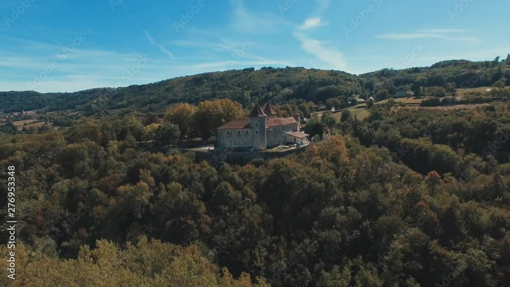 Aerial view Chateau Chapeau Cornu France Aerial view Chateau Chapeau Cornu France